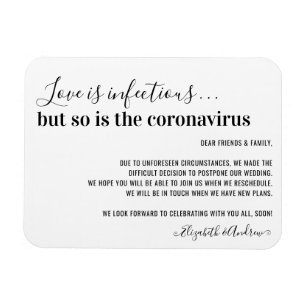Liefde is Infectieus Covid19 Wedding-uitstel Magneet