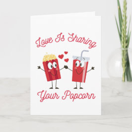 Liefde Is Je Popcorn Delen Funny Valentijnsdag Feestdagen Kaart