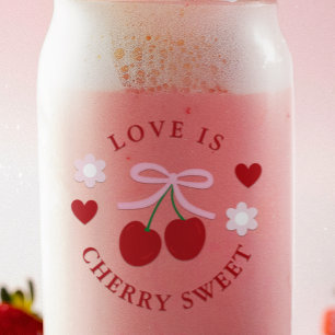 Liefde Is Kers Zoet Bruiloft Blikvorm Glas