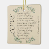 Liefde is kerstboomversiering voor de patiënt keramisch ornament (Links)