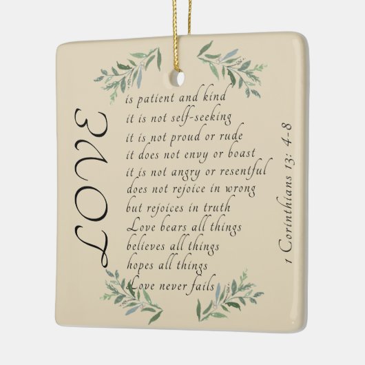 Liefde is kerstboomversiering voor de patiënt keramisch ornament (Links)