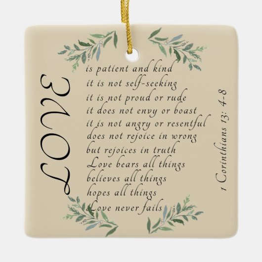 Liefde is kerstboomversiering voor de patiënt keramisch ornament (Voorkant)