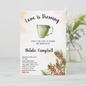 Liefde is kerstthee Vrijgezellenfeest brouwen Kaart (Staand voorkant)