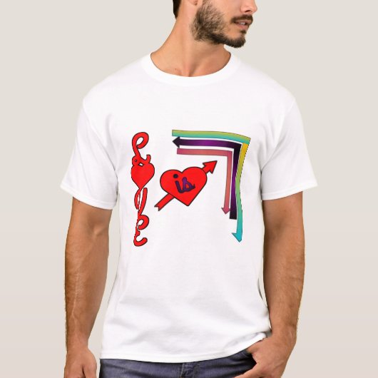 Liefde is kleurrijk t-shirt (Voorkant)