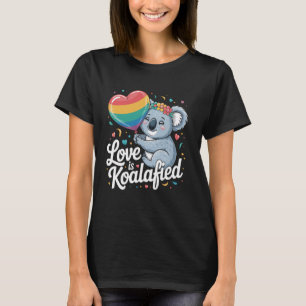 Liefde is Koalafied Koala Knuffelt Regenboog Hart T-shirt