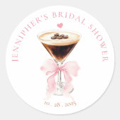 Liefde is Koffie Bruiloft Feest Ronde Sticker (Voorkant)