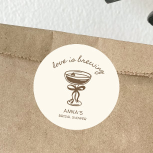 Liefde is koffie espresso Vrijgezellenfeest brouwe Ronde Sticker