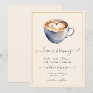 Liefde is koffie zetten save the date