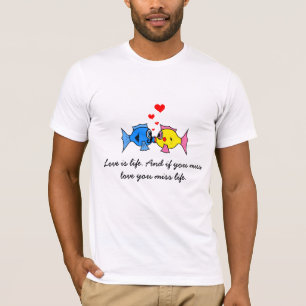"Liefde is leven" Kissende Fish T-shirt