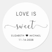 Liefde is lief bruiloft dank je ronde sticker (Voorkant)