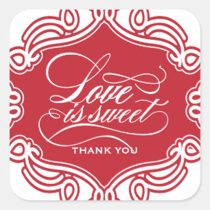 Liefde is lief bruiloft gunst Stickers