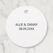 Liefde is lief cadeau Labels, grijs Blauwgroen bru Bedankjes Labels (Achterkant)