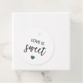 Liefde is lief cadeau Labels, grijs Blauwgroen bru Bedankjes Labels (In situ)