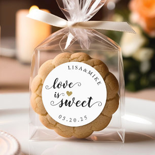 Liefde is Lief Custom Script Wedding Favor Ronde Sticker