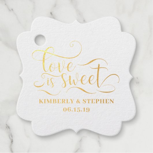 Liefde is Lief Elegant Bruiloft Bedankjes Labels (Voorkant)