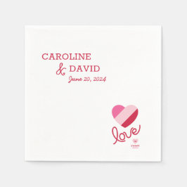 Liefde is lief, harten, lieverd, douche, bruiloft servet