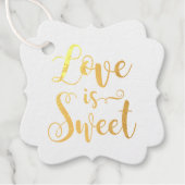 Liefde is Lief Modern Script Quote Bruiloft Bedankjes Labels (Voorkant)