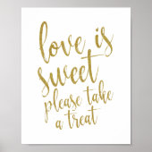 Liefde is lief, neem een gouden 8 x 10 teken poster (Voorkant)