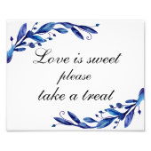 Liefde is lief, neem een poster. Blauwe bruiloft Foto Afdruk (Voorkant)