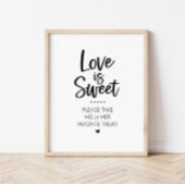 Liefde is lief zijn en haar Snoep Bar Sign Poster