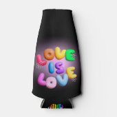 Liefde is Liefde 3D Rainbow Pride Bottle Cooler (Voorkant)