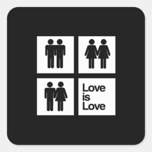 Liefde is Liefde Blokken Vierkante Sticker