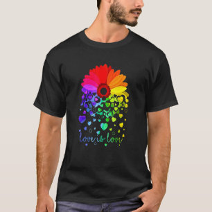Liefde is liefde Daisy LGBT Rainbow Pride Dag LGBT T-shirt