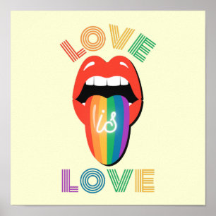 Liefde is liefde Fun Colorful LGBTQ Pride Month Poster