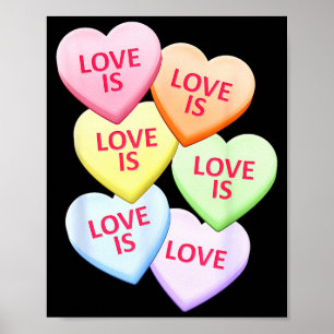 Liefde Is Liefde Gay Pride Candy Hart Valentijnsda Poster