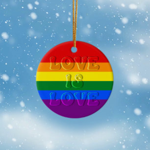 Liefde is liefde Gay Pride Keramisch Ornament
