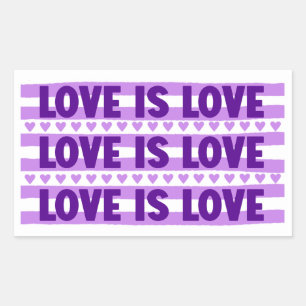 Liefde is Liefde in het Paarse Rechthoekige Sticker
