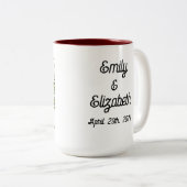 Liefde is Liefde Jubileum met bruiloft Tweekleurige Koffiemok (Voorkant rechts)