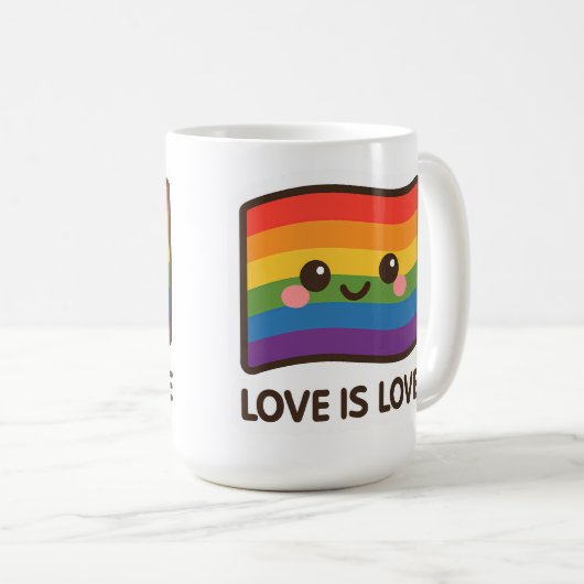Liefde is liefde - Kawaii Rainbow Design Koffiemok (Voorkant rechts)