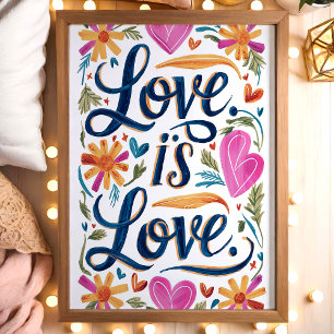 Liefde is Liefde Kleurrijke LGBTQ Muurkunst Poster