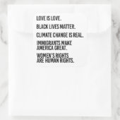 Liefde is liefde Klimaatverandering is echt Vierkante Sticker (Tas)