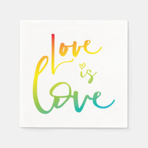 LIEFDE IS LIEFDE LBGT regenboog hand geletterde ty Servet
