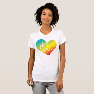 LIEFDE IS LIEFDE LBGT regenboog hart wit beletteri T-shirt