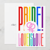 Liefde is Liefde Lesbische Pride LGBT Regenboog Te Kaart (Voorkant / Achterkant)