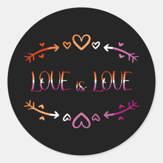 Liefde is Liefde Lesbische Pride Maand Sticker (Voorkant)