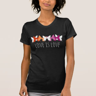Liefde is liefde lesbische vlinder t-shirt