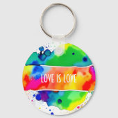 Liefde is Liefde LGBT Pride Rainbow Custom Sleutelhanger (Voorkant)