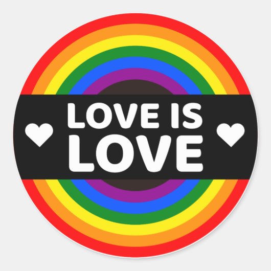 Liefde is liefde - LGBT Pride Ronde Sticker (Voorkant)
