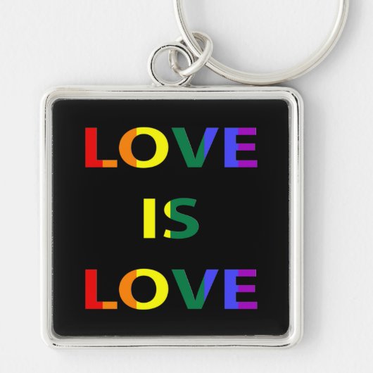 Liefde is Liefde LGBT Pride Sleutelhanger (Voorkant)