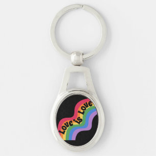 Liefde is liefde. LGBT+ trots. Regenboog. Sleutelh Sleutelhanger