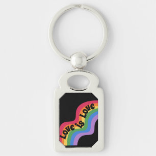Liefde is liefde. LGBT+ trots. Regenboog. Sleutelh Sleutelhanger