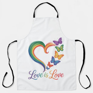 liefde is liefde lgbt vlinder hart regenboog schort