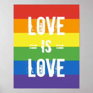 Liefde is liefde - Liefde gelijkheid Regenboog vla Poster