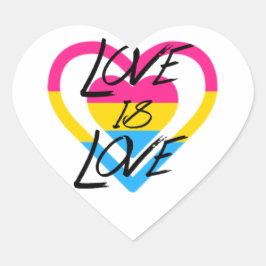 Liefde is liefde Pansexual Pride Hart Sticker