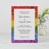 Liefde is Liefde Pride Bloemen Huwelijksuitnodigin Kaart (Staand voorkant)