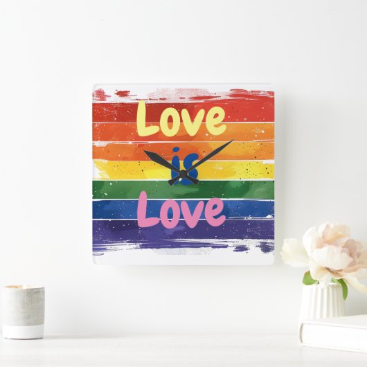 Liefde is Liefde, Pride design Vierkante Klok (Huis)